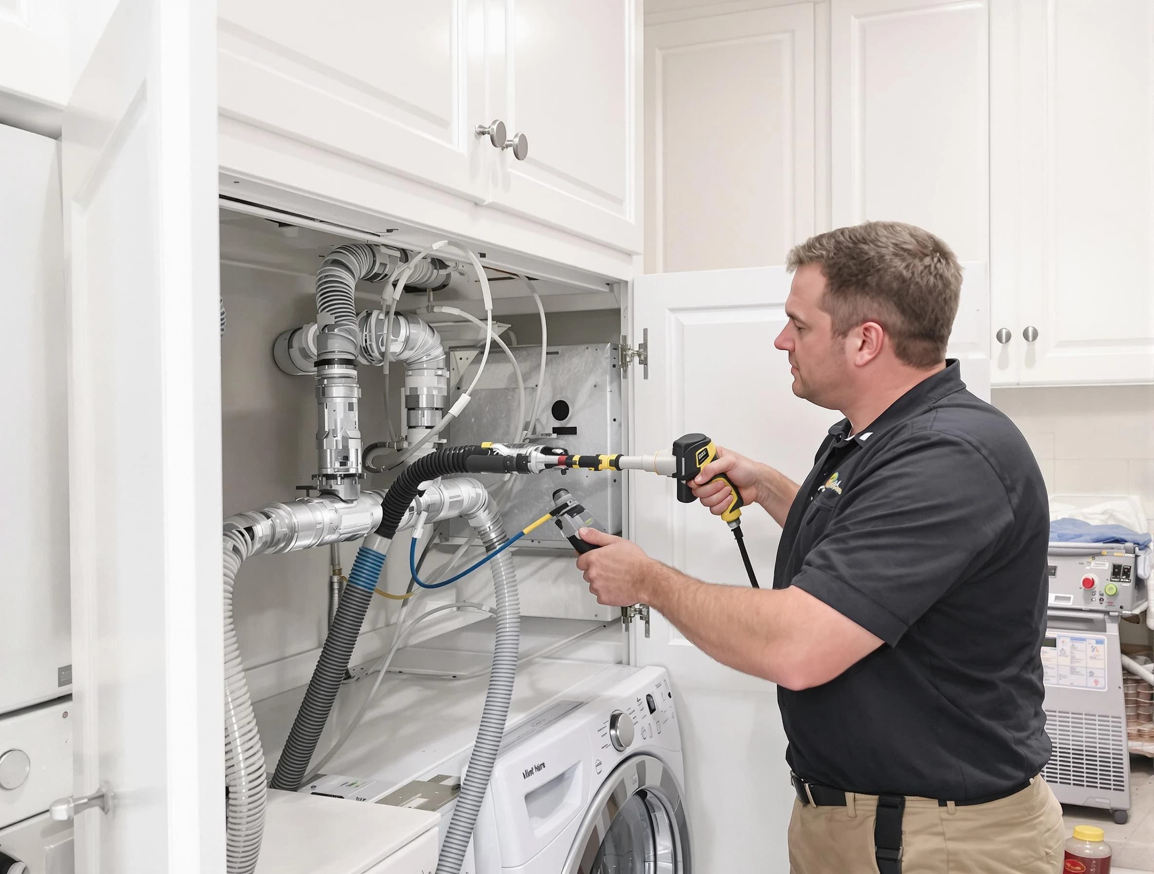 Shaler Dryer Vent Cleaning professional removing severe blockage from a clogged dryer vent in Shaler