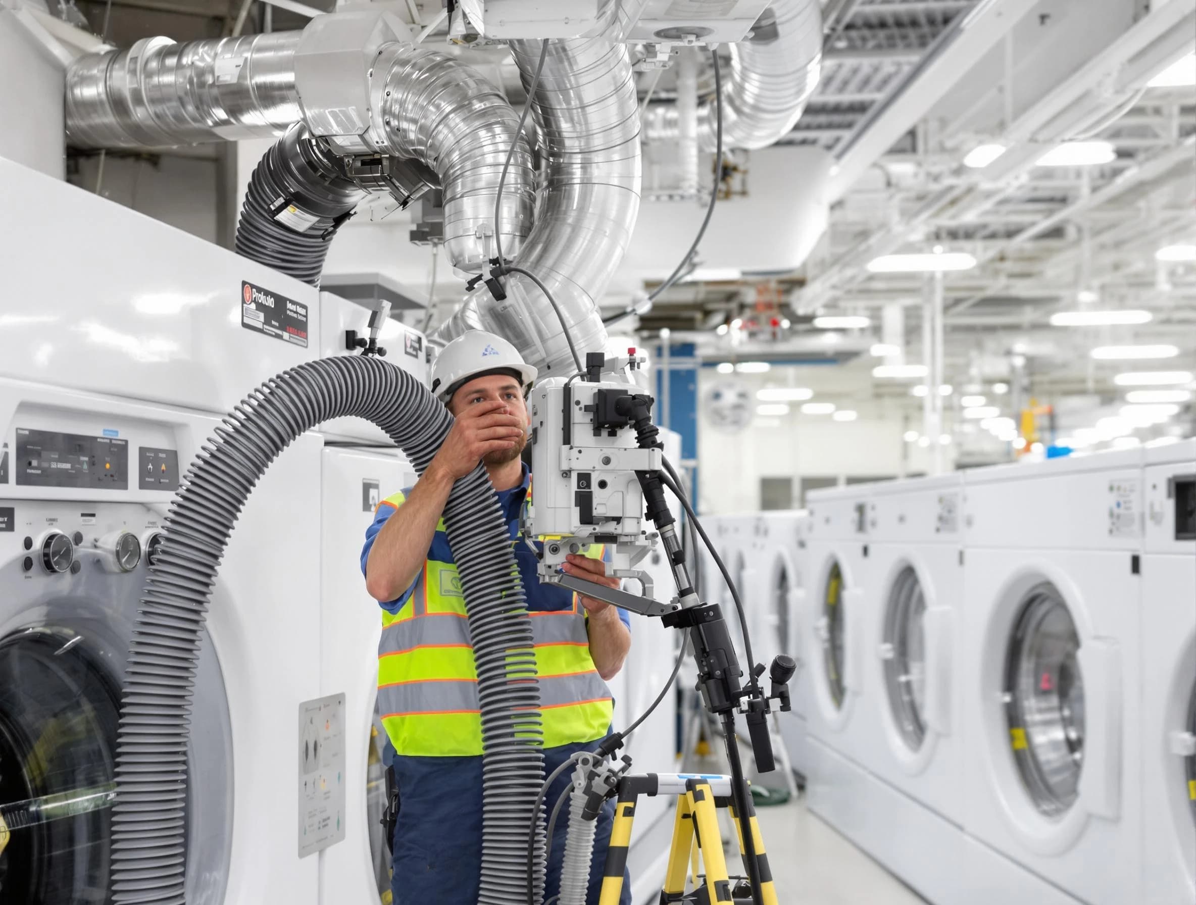Shaler Dryer Vent Cleaning team performing commercial-grade dryer vent cleaning at a business facility in Shaler