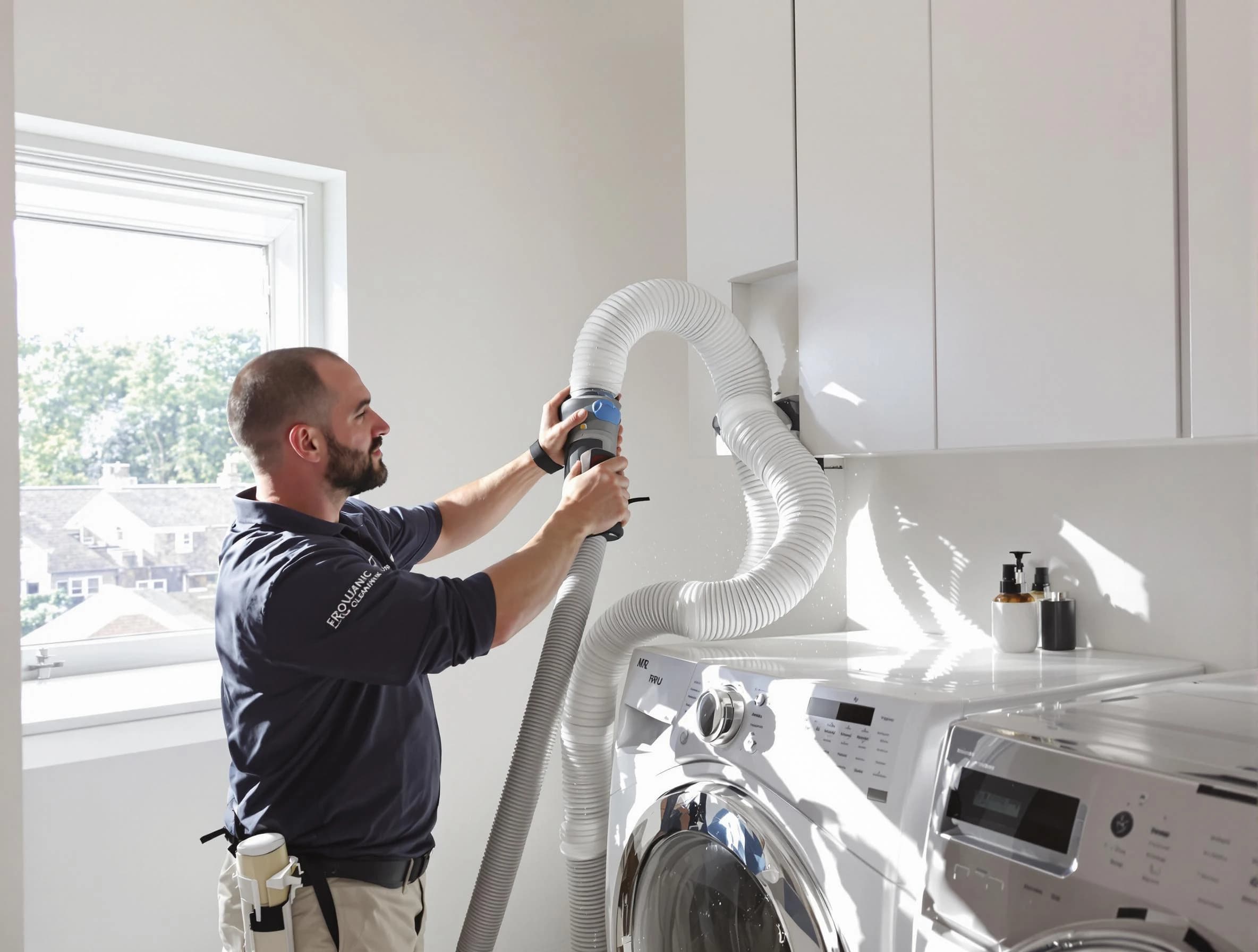 Certified Shaler Dryer Vent Cleaning technician performing dryer vent cleaning in Shaler