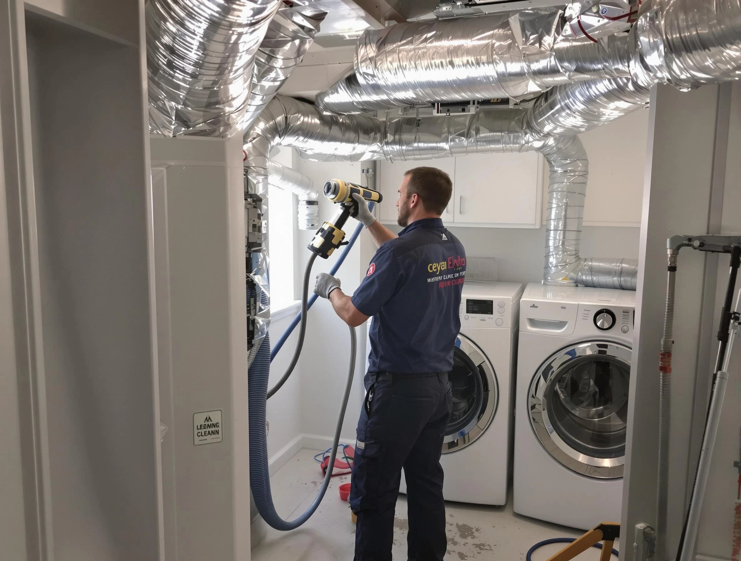 Shaler Dryer Vent Cleaning specialist using advanced equipment for thorough duct cleaning in Shaler