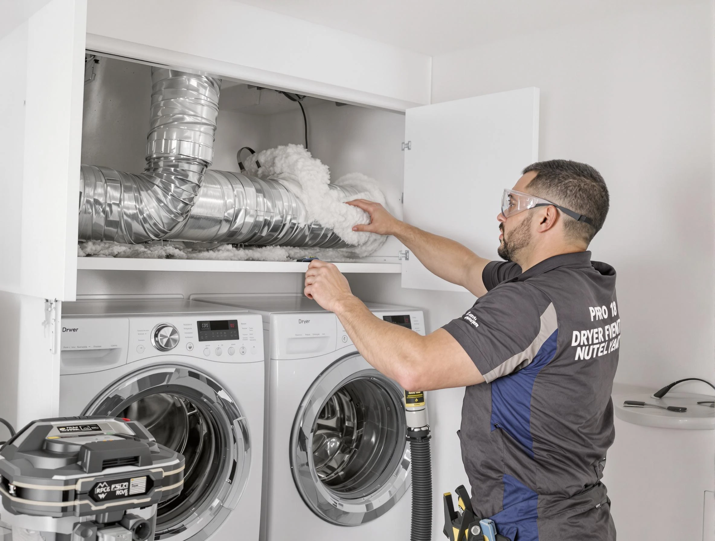 Shaler Dryer Vent Cleaning certified technician performing specialized gas dryer vent cleaning in Shaler